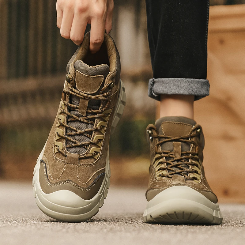 

Men's Casual Shoes, High-top Leather Sports Shoes, Fashionable Men's Sports Shoes, Comfortable Men's Hiking Shoes, Driving Shoes