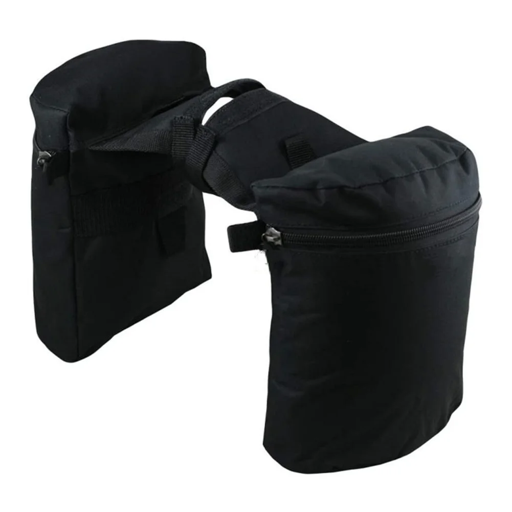 2pcs Black Oxford Cloth Saddle Bag Set With Pouch For Horse Riding Storage Gear Equestrian Accessories