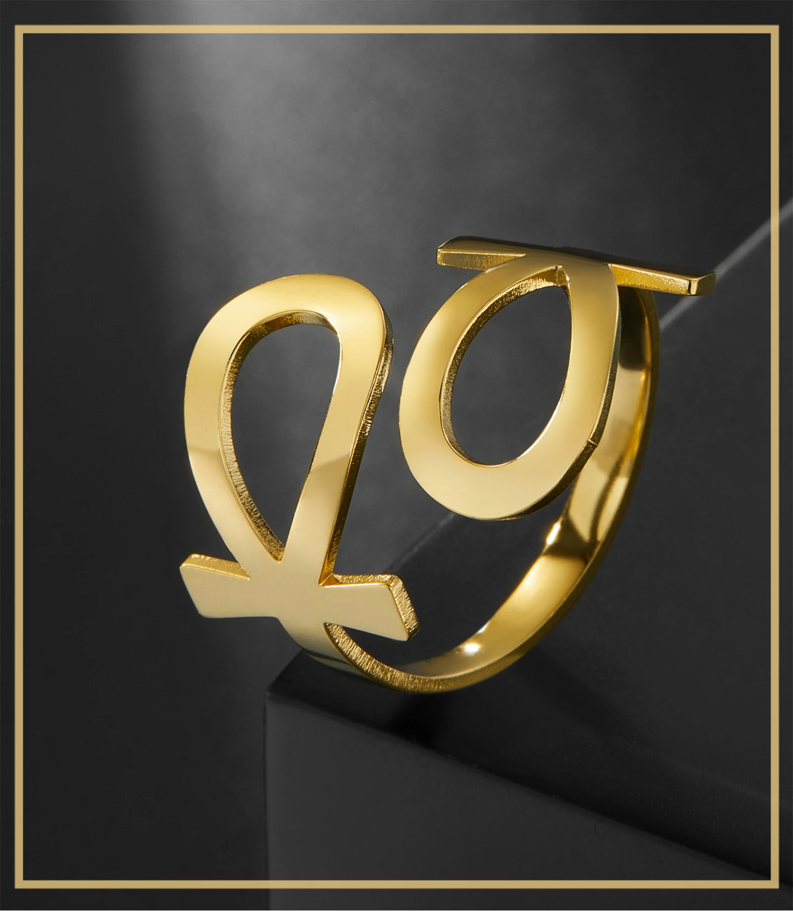 Skyrim Ägypten Ankh Kreuzring Edelstahl Goldfarbe Verstellbare offene Fingerringe 2026 Ägyptischer Schmuck Geschenk für Frauen Männer – Detail 5