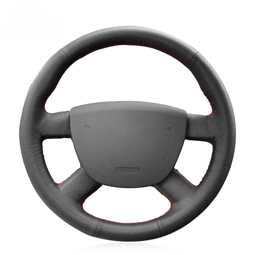 

Black Faux Leather Car Steering Wheel Cover for Ford Focus CC C-Max Transit Tourneo Connect 2004-2013