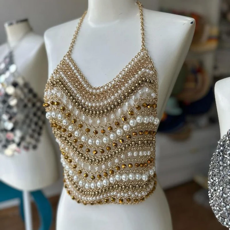 Colorful Bead Bra Chain - usage example