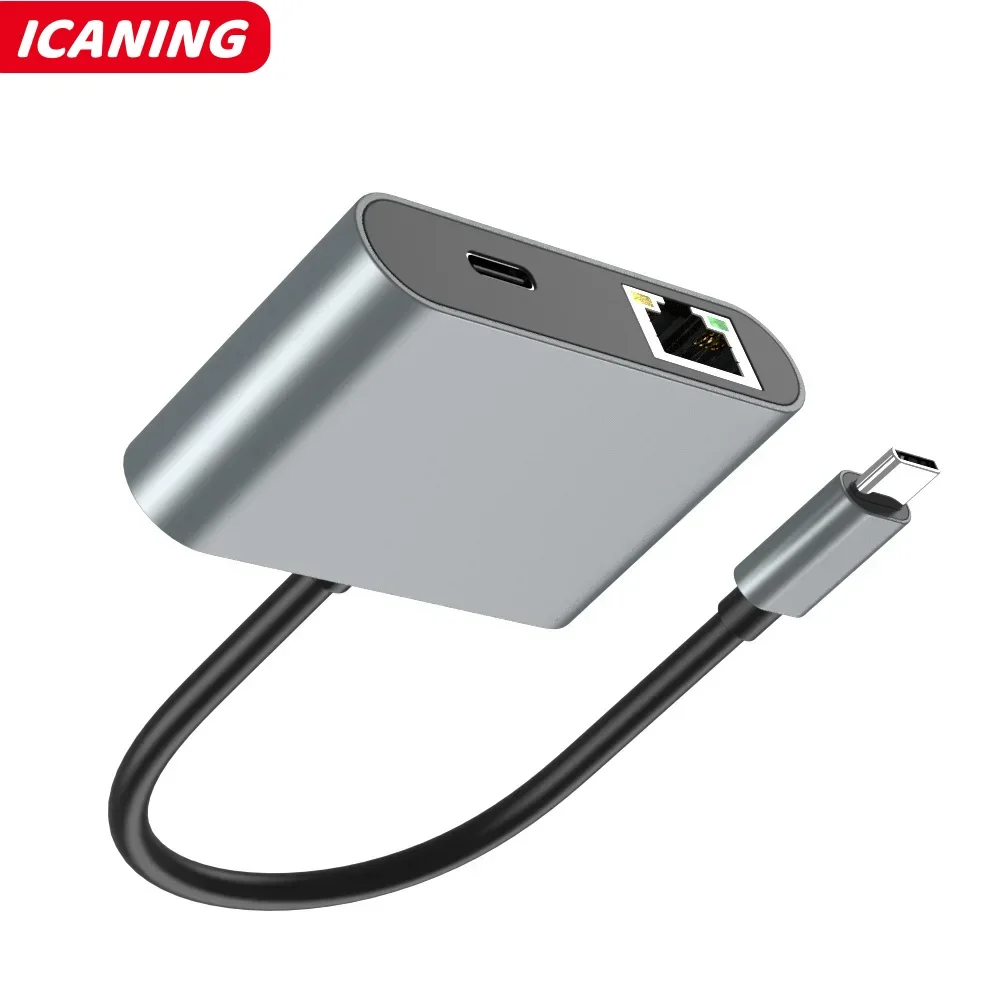 

USB C to Ethernet Adapter Type-C to RJ45 Adapter 1000Mbps Gigabit LAN Network Adapter 60W PD Type-C Ports & 2 USB 3.0 Ports