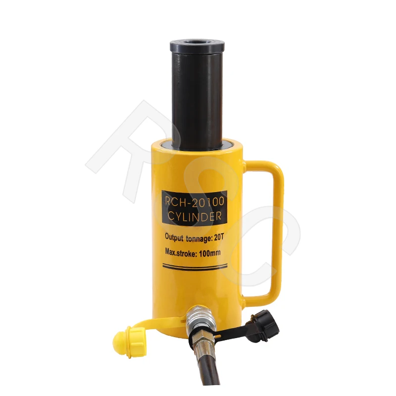 (Combination Set) Manual Hydraulic Pump CP-700 Match RCH-20100 Hollow Hydraulic Jack Output 20 Tons Stroke 100mm