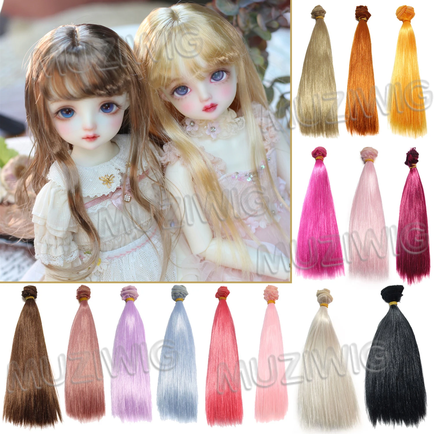 Hair Wefts 10*100CM/20*100CM Straight Various Colors Milk Shreds  Doll Accessories  For All Dolls DIY Hair Wigs