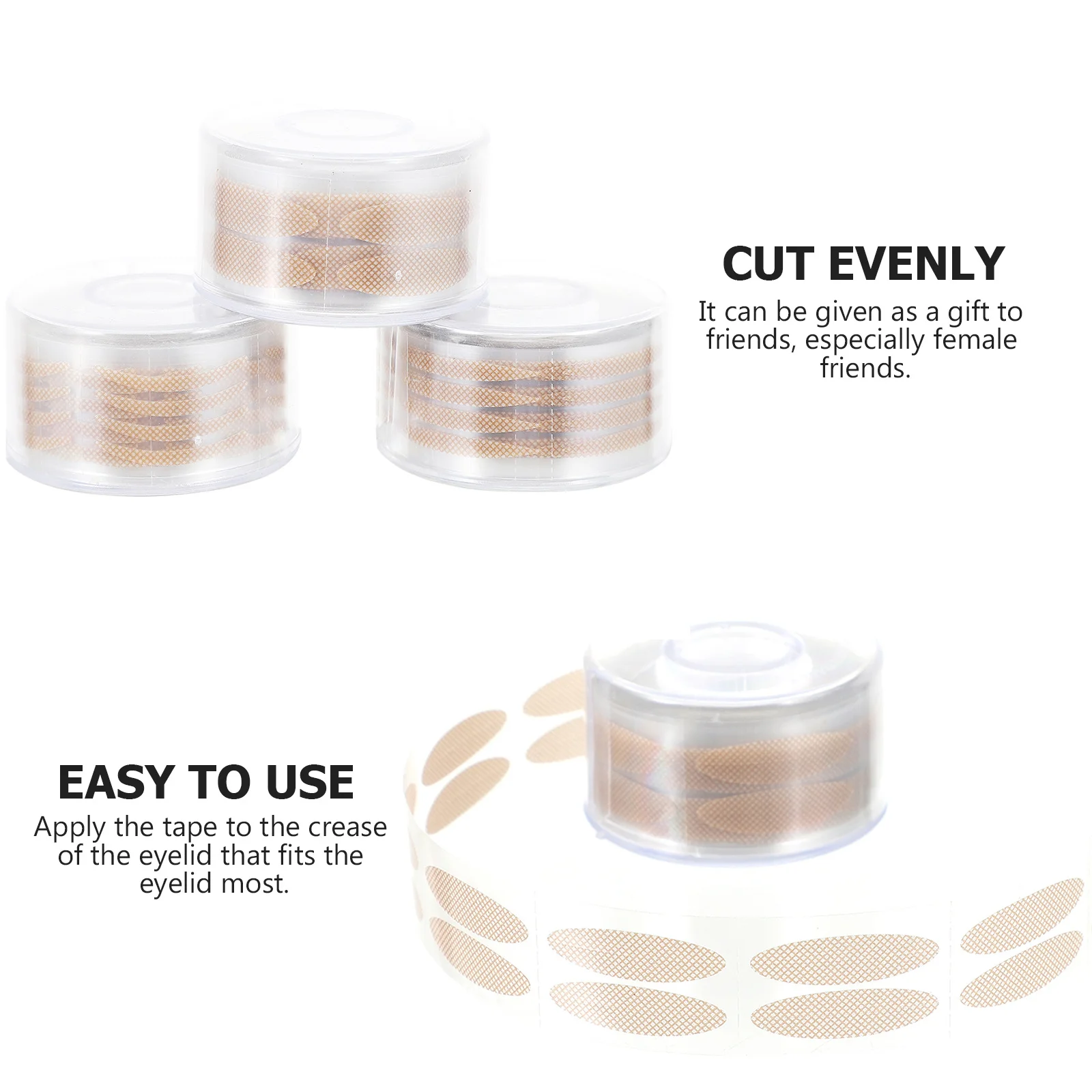 3 لفات من أشرطة الجفن المزدوجة الطبيعية، أداة مكياج غير مرئية قابلة للتنفس، ملصقات تجميل مريحة للعيون للاستخدام المنزلي في الصالونات #4
