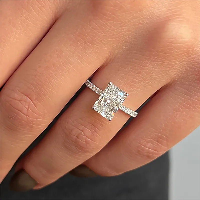 

1ct Radiant Cut F/VS Lab Grown Diamond Engagement Ring IGI Certifiacte Platinum 950 CVD HPHT Lab Diamond Engagement Halo Ring