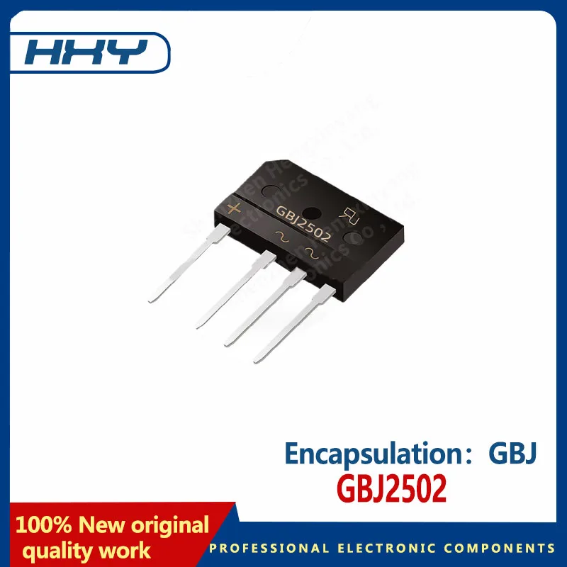 10PCS   GBJ2502 GBJ package straight plug rectifier bridge stack