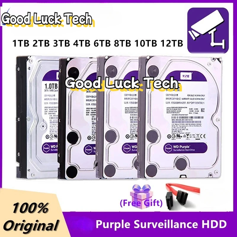 

W-D Purple 4TB Surveillance HDD 64M Cache SATAIII 6.0Gb/s 3.5" Weste rn Digital Internal Hard Drive 1TB -12TB HD Harddisk