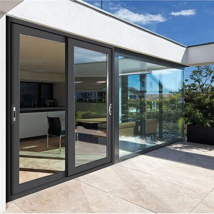 Household Living Room Hallway Sun Protection Sliding Glass Door Multi Panel Sliding Patio Doors Heat Insulating Glass Doors