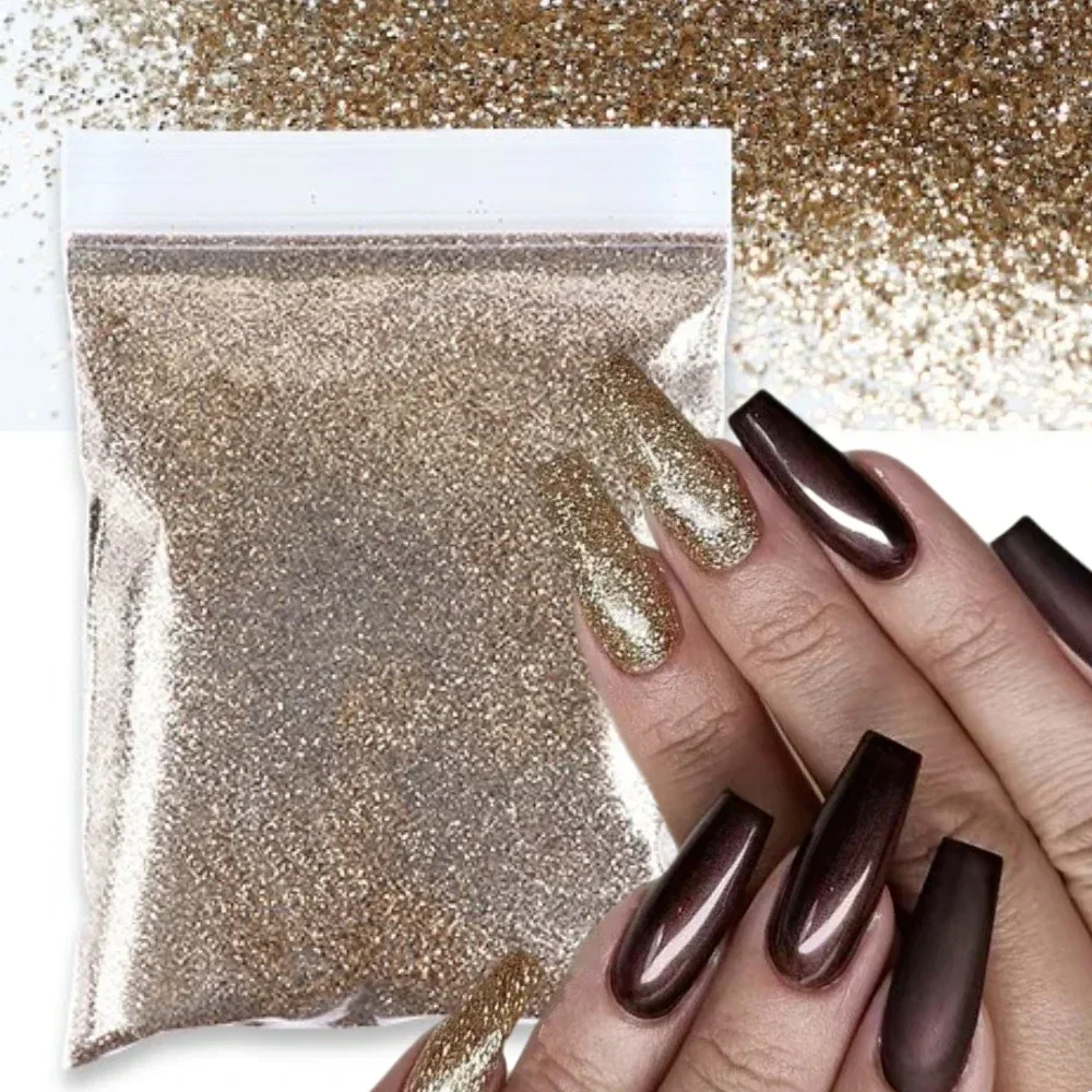 4 pçs/set café marrom brilhante arte do prego glitter pó fino finamente cromo pigmento manicure acessórios outono inverno decoração do prego