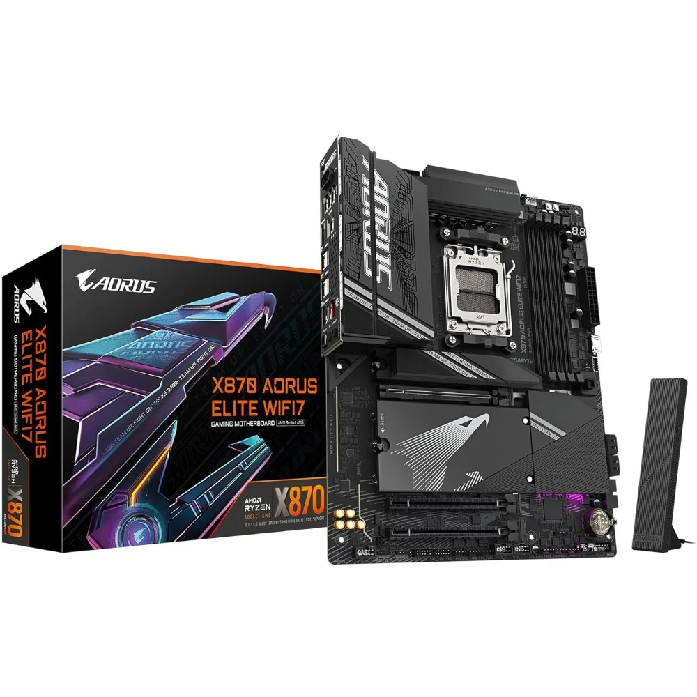 

Материнская плата X870 AORUS Elite WIFI7 AMD AM5 LGA 1718, ATX, DDR5, 4X M.2, PCIe 5.0, USB4, WIFI7