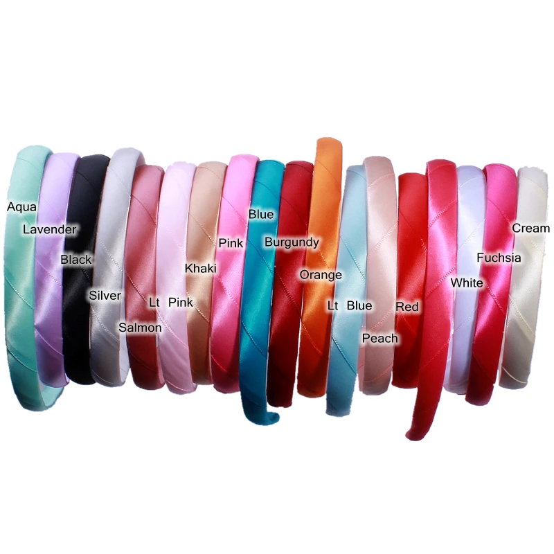 200PCS Fashion Ribbon Covered Resin Headbands For Girls Women Elastic Hairband Accessories U Pick Color