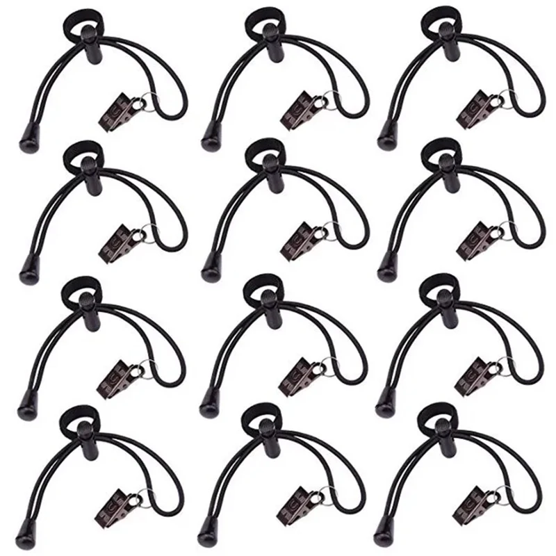 6Pcs Background Cloth Clamps Photography Work Room Backdrop Clips Holder 20Cm/8Inch with Adjustable Elastic Cord