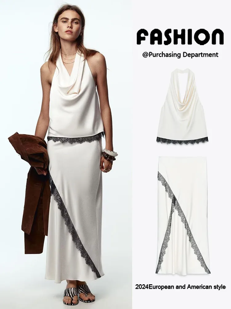 

Новый летний женский модный висячий топ с воротником-стойкой, комплект юбки-миди, этнический сценический костюм, одежда Hanfu Sle, женская одежда премиум-класса