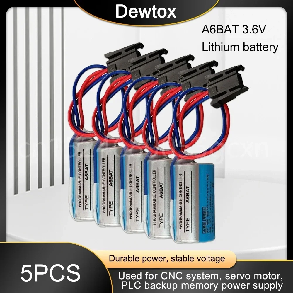 5PCS PC NEW ER17330V 3.6V PLC Battery Replacement Lithium Batteries 1700mAh for CNC System Mitsubishi Servo A6BAT PLC Battery