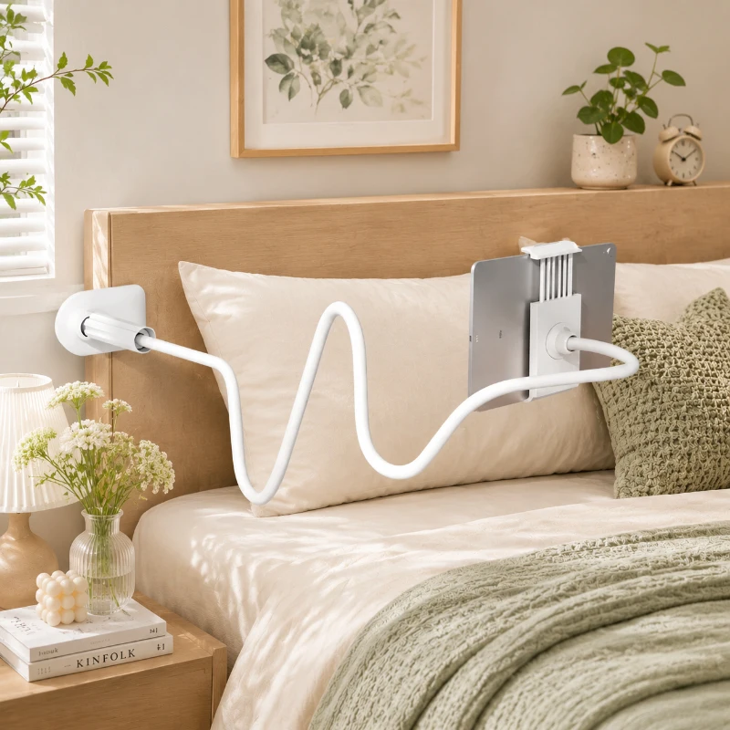 

Flexible Lazy Phone Stand 128CM, 360° Rotating Long Arm Clamp Holder for Bed & Desk, Universal Holder for iPhone, Smartphone