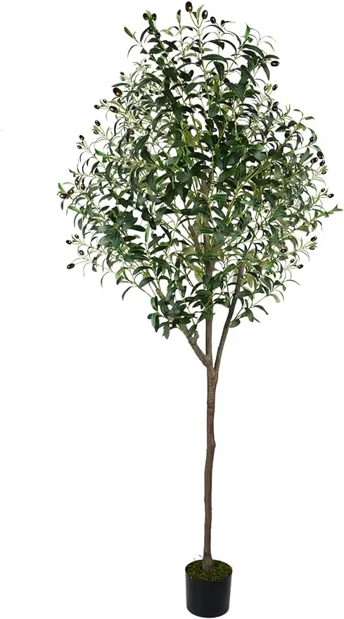 

Artificial Olive Tree, Fake Silk Perfect and Realistic Tall Artificial Plants, Suitable for Modern Living Rooms House Office