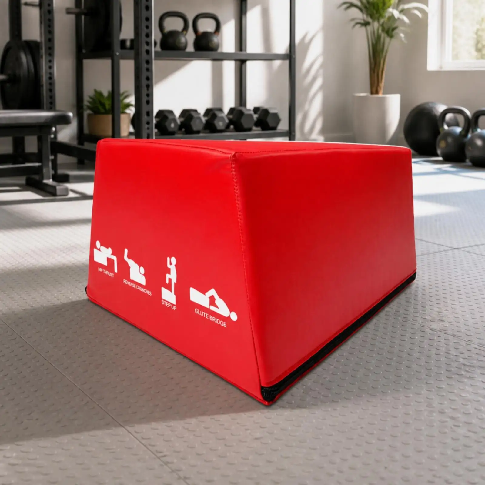 Exercise Equipment Zippered Glute Fitness Block with Exercise Illustrations for Home Gym, Small Fitness Spots, Flexibility