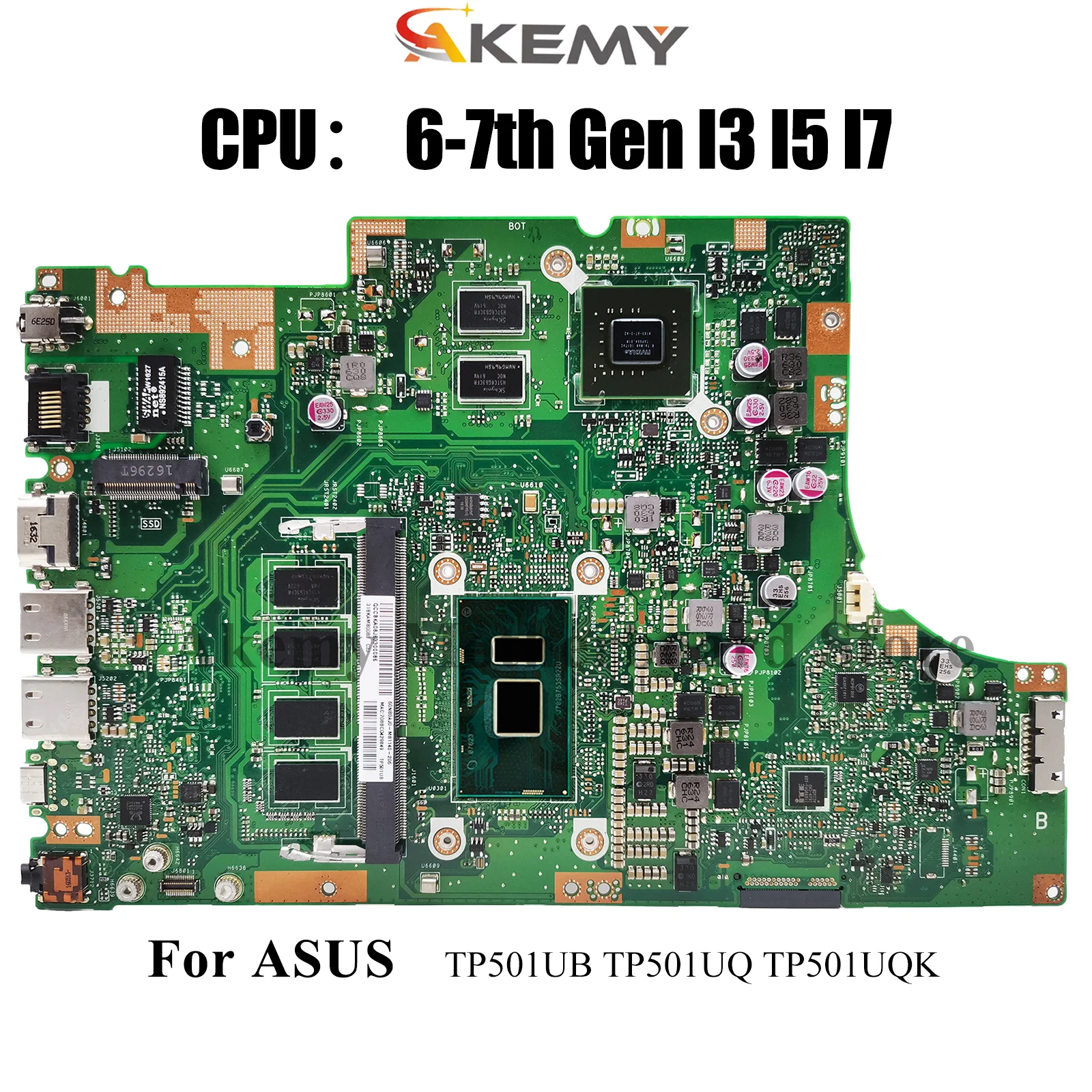 

TP501UB Материнская плата для ноутбука ASUS VivoBook Flip TP501UB TP501U TP501UQ TP501UQK Материнская плата с процессором I3 I5 I7 100% tests OK stk