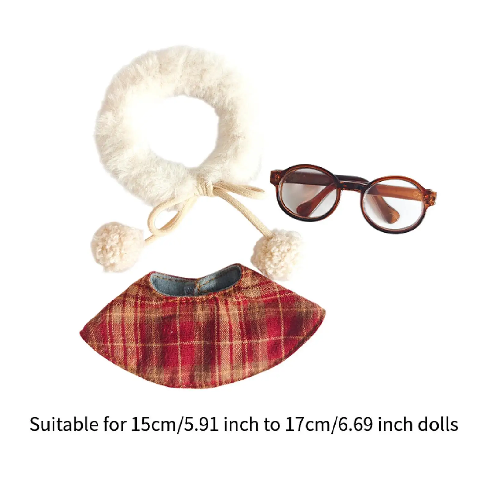 Vestiti per bambole Vestiti per bambole ripieni, vestito con scialle per bambole, occhiali con sciarpa scialle, vestire, crea le tue bambole per bambola da 6,69 pollici