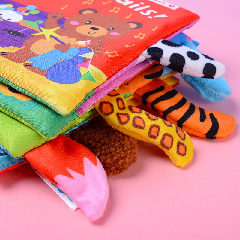 Animal Tail Cloth Book Tear Can Bite Pop-up Book Educational Enlightenment Early Education Infant Cognitive Toys 0-3 Years Old