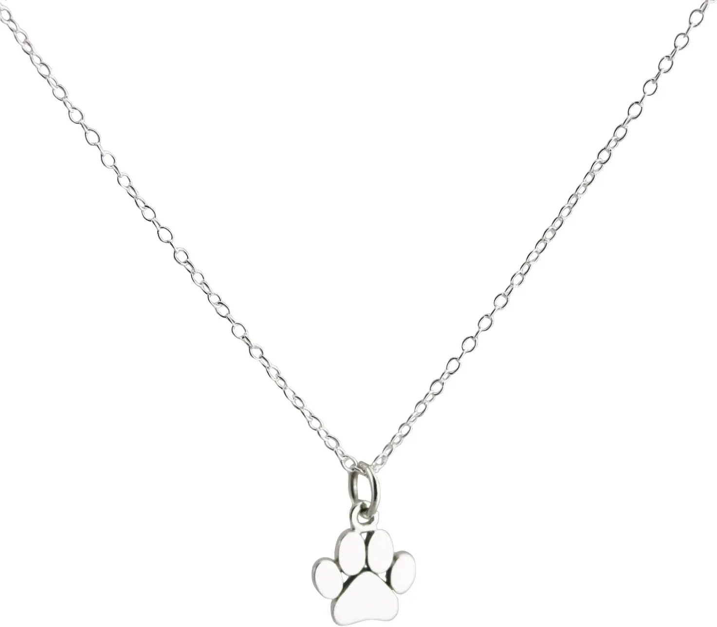 NOUMANDA Cute Paw Print Pendant Necklace Dog Necklace Cat Dog Two Tone Pubby Pet Animals Necklace for Women 18''