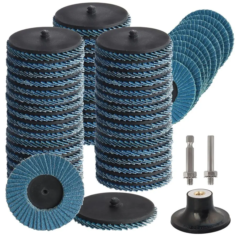 

Pcs Die Grinder Sanding Disc, 2 Inch Flap Disc Set with 1 4 Inch Holder, Flat Flap Discs Roll Lock Sanding Wheel 40 60 80 120Gri