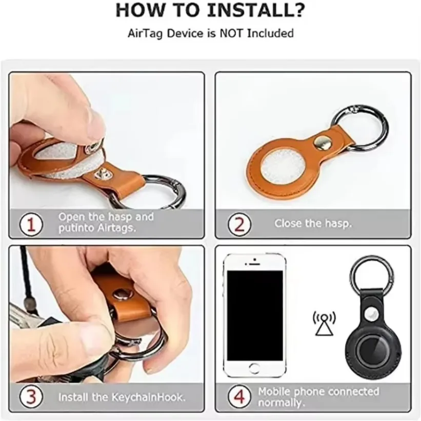 가죽 키 체인 범퍼 쉘 트래커 액세서리 Apple Airtags 케이스 보호 커버에 대 한 안티 스크래치 에어 태그 키 링 홀더