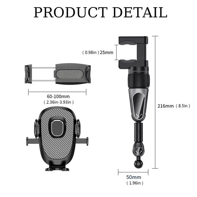 Auto Rückspiegel Telefon halter 360 Grad drehbare Handy halterung verstellbare multifunktion ale Universal-Smartphone
