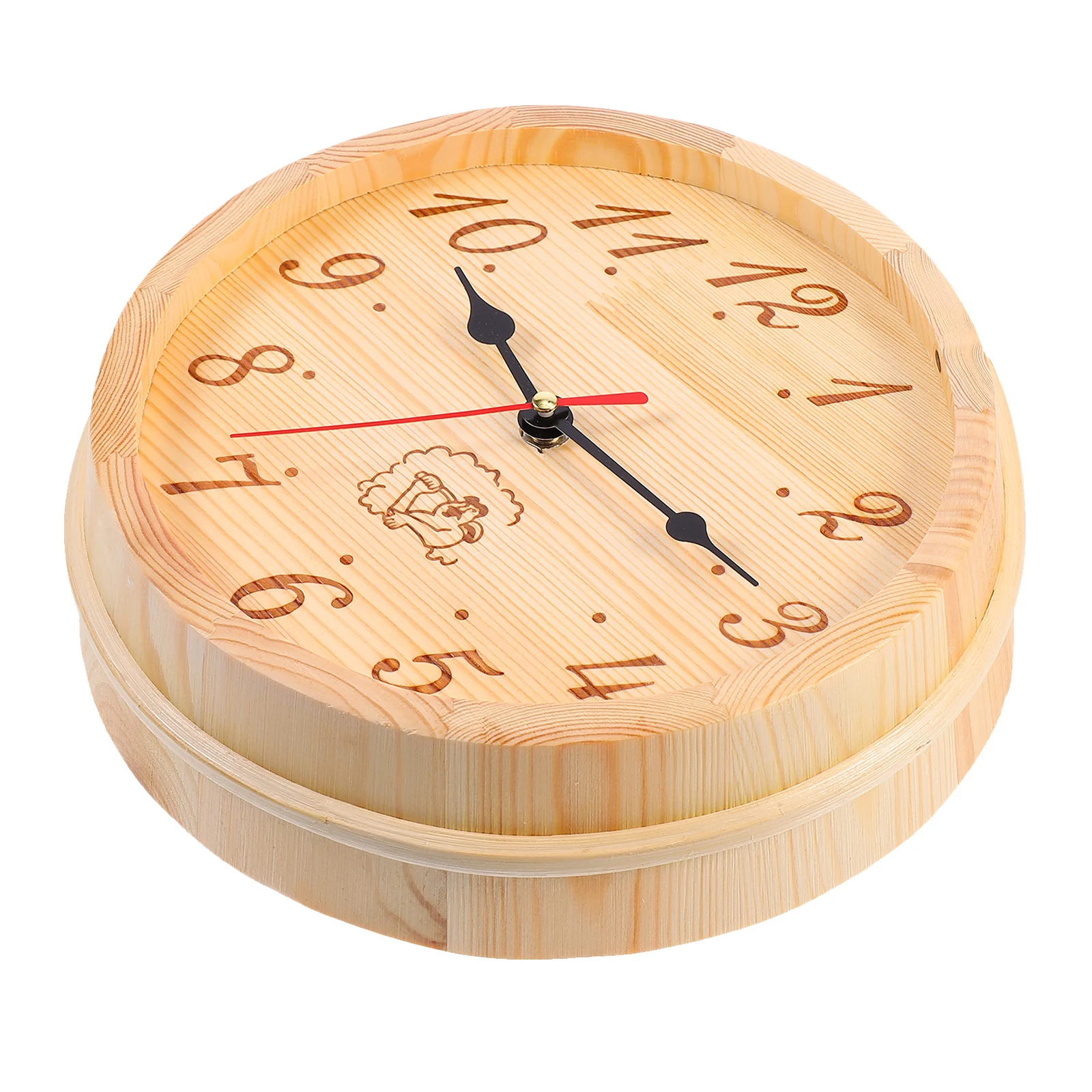 

1pc Wooden For Sauna Room High Temperature Resistant Humidity Proof Wall Hanging Decor Steam Room Equipment Sauna Wooden Clock