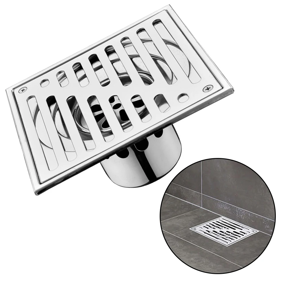 Stainless Steel Floor Drain With Removable Cover For Easy Cleaning In Outdoor Yard Bathroom Kitchen Garage Basement Pool