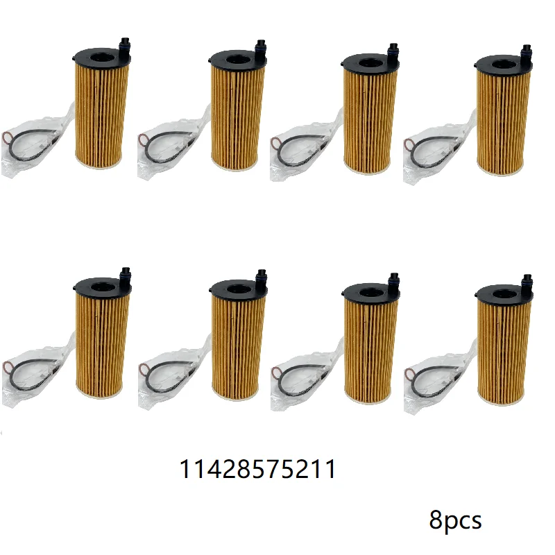 8pcs Oil Filter for BMW 1 2 3 4 5 6 7 X3 X4 X5 Z4 F20 F21 F23 F87 F30 F80 G20 G28 G80 F34 G21 G81 F33 F83 F36 11428575211