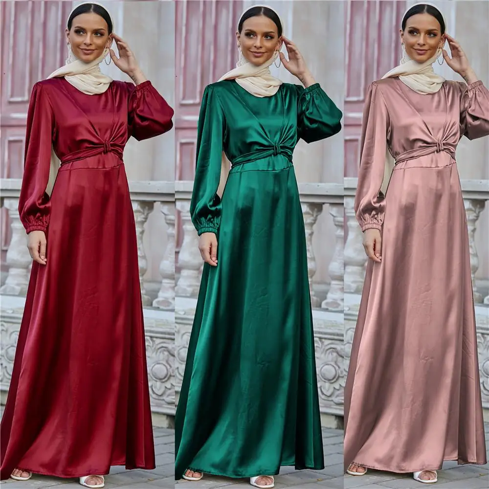 

Мужское длинное атласное платье Ele Satin Long Dr от Lo с поясом, регулируемым по талии, двустороннее, осеннее, с длинными рукавами