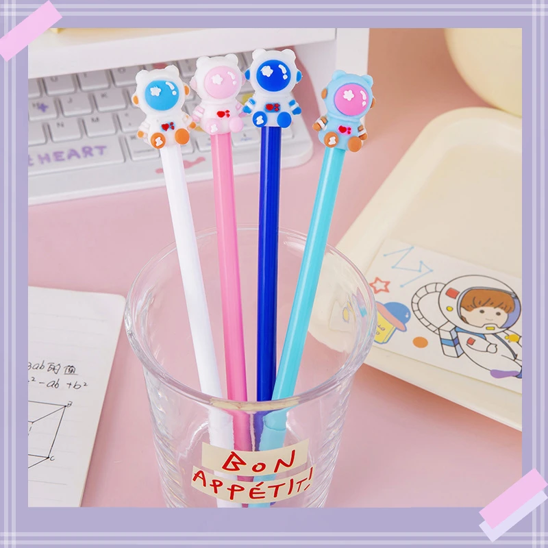 24 Cute Creative Colored Bear Astronaut Gel Pens set for Students Stationery Gifts Prizes