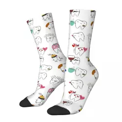 Mix-Molar Teeth Socks Men Women Funny Happy Socks Crazy Spring Summer Autumn Winter Middle Tube Socks Gift