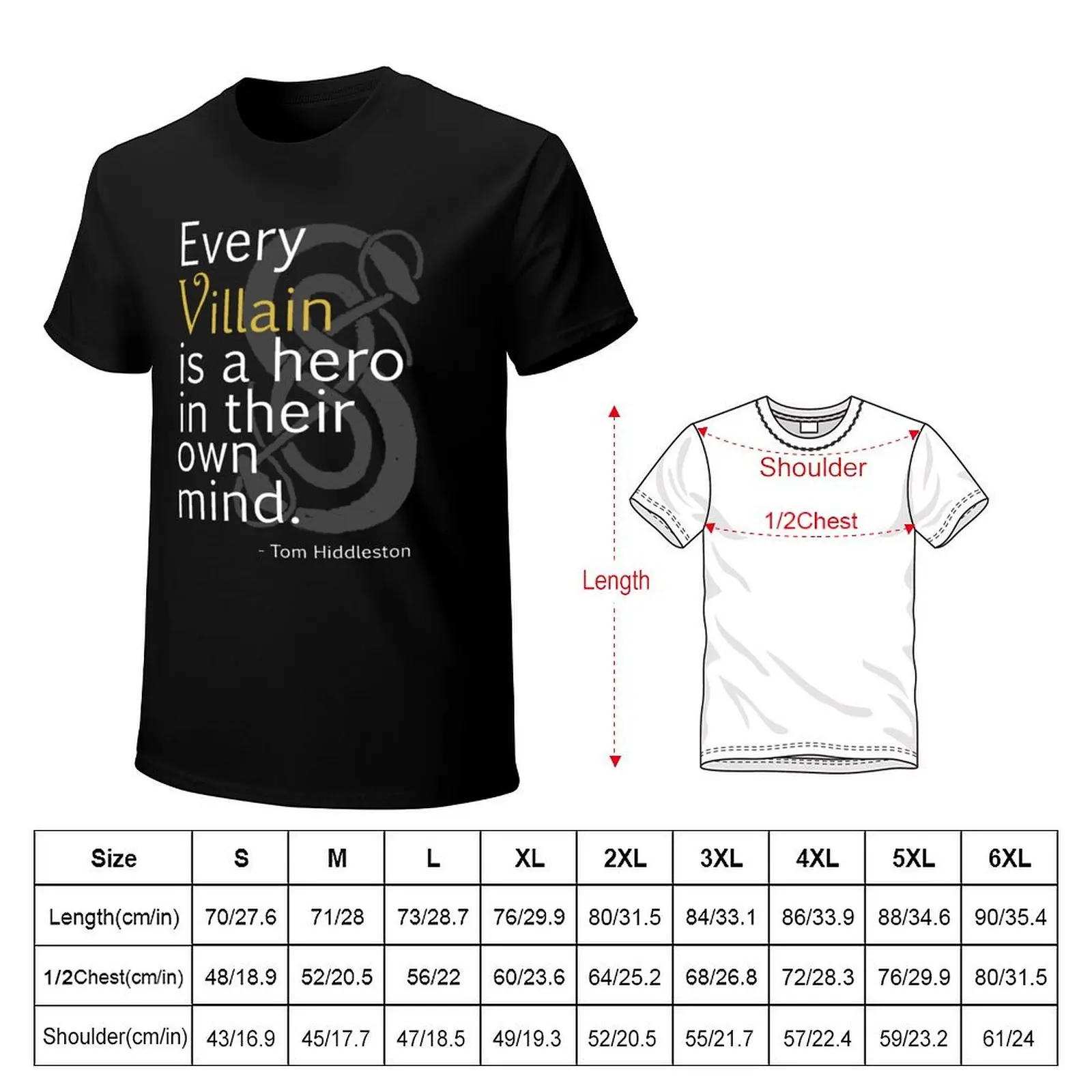 Every Villain is Hero T-Shirt graphic tee shirt kawaii clothes t shirts for men pack