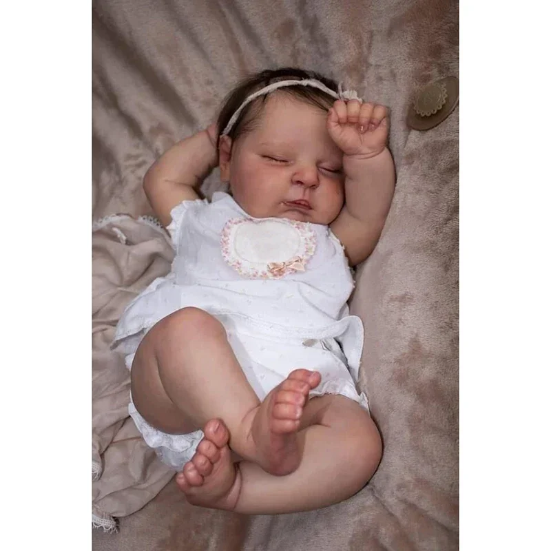 50CM Reborn Doll Peaches Soft Body Lifelike Doll with 3D Skin Multiple Layers Painting with Visible Veins Soft Touch Doll