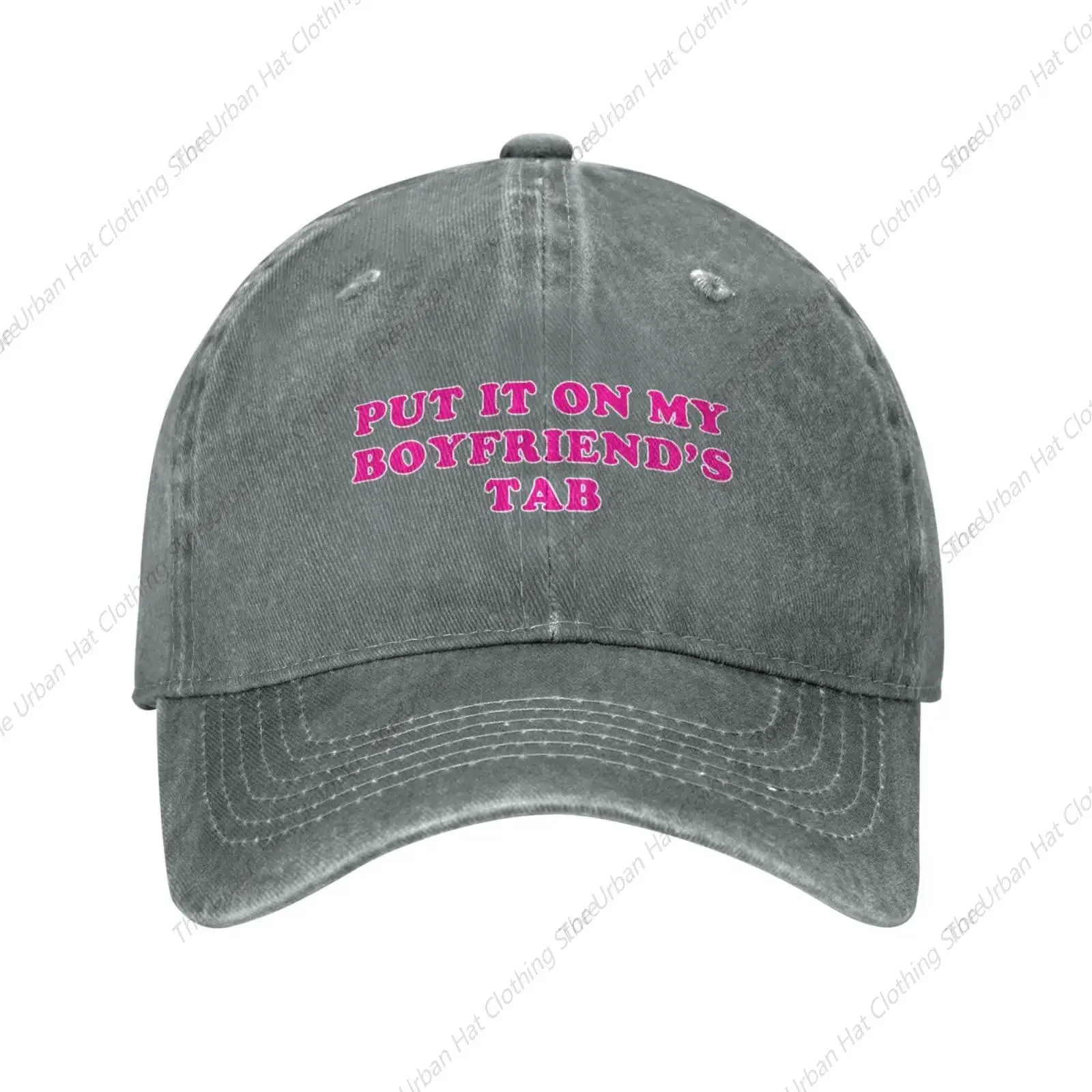 Put It On My Boyfriend'S Tab Trucker Hat Funny Gag Gift Hip Pop Hats Fun Humor Baseball Cap for Women Men