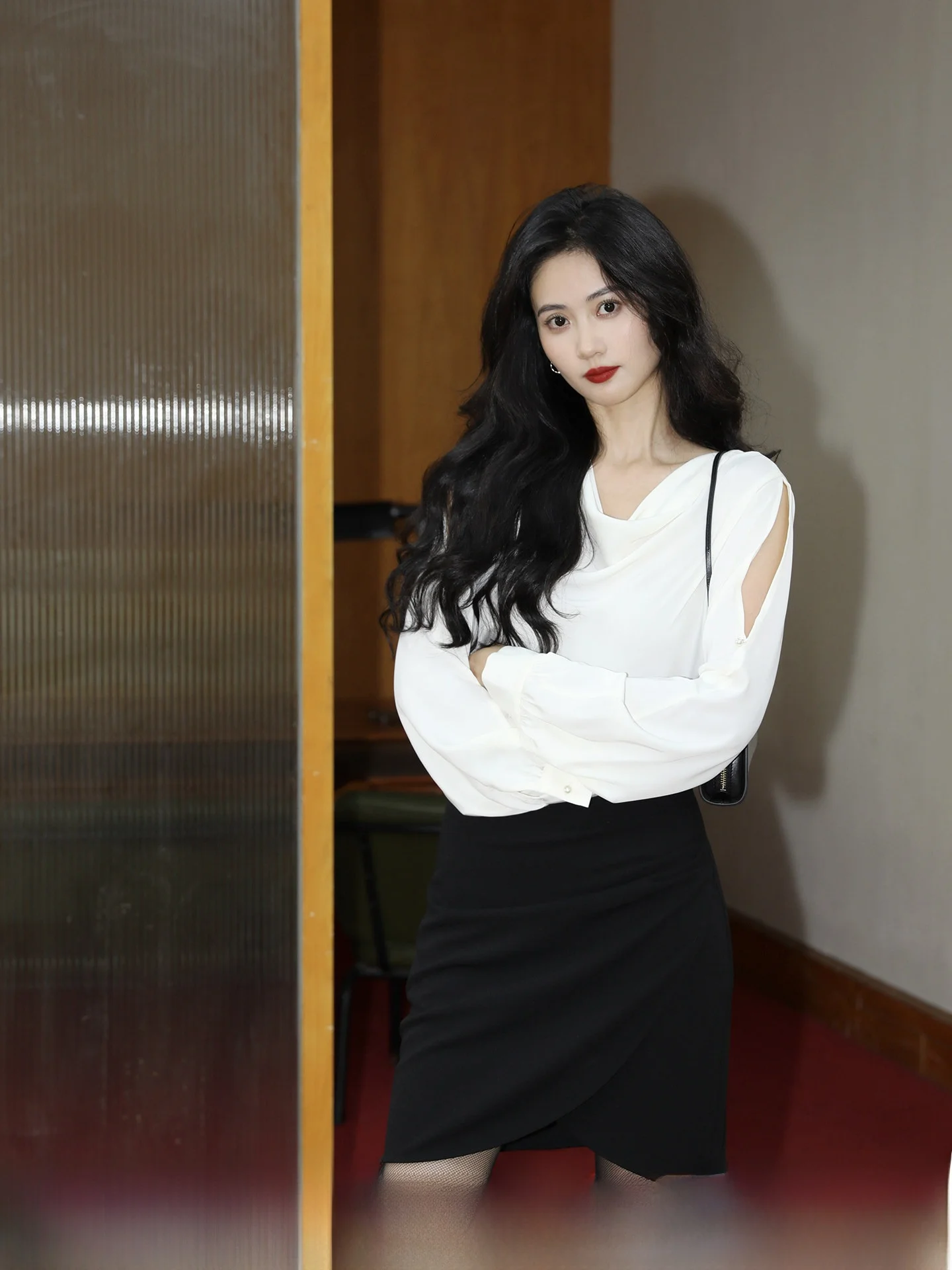 

TAIYANG OFFICE Women's Long Sve Satin irt oulder Bared Neline Commute Sle Polyester Fiber Breathable Regular Fit