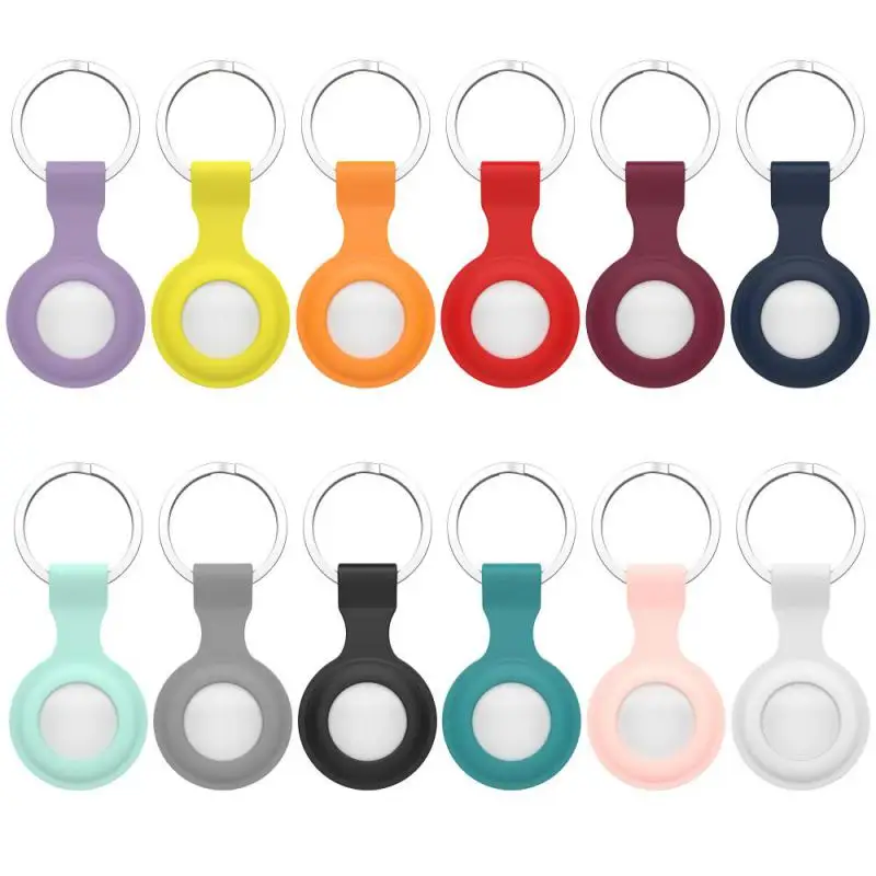 

Airtags Anti Lost Keychain Sleeves Silicone Case Protector for Apple Locator Air Tag With Buckle Soft Cover for Apple Airtag