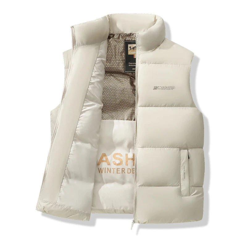 

Новинка 2024 года, мужская хлопковая парка, жилет, зимняя теплая утепленная стеганая куртка без рукавов, жилет, повседневный спортивный жилет, мужская уличная одежда