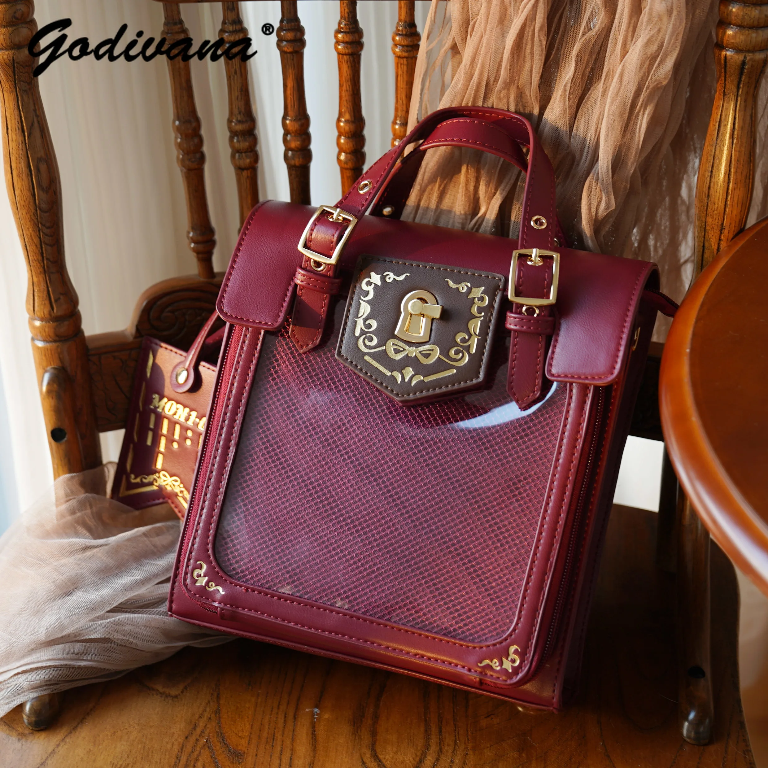 Japanese Style Jk Uniform Bags Students Retro Pain Bag Portable Crossbody Leather Shoulder Bag Women Backpacks