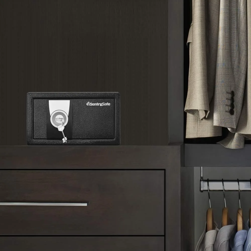Caja fuerte de seguridad para el hogar con cerradura de llave para almacenar objetos de valor, dinero, joyas y documentos, 0,3 pies cúbicos
