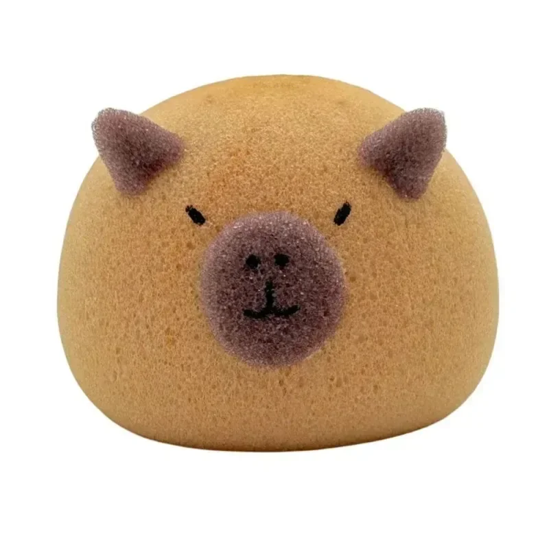 Capybara-Bola de esponja de baño, cepillo de limpieza corporal, esponjas de burbujas, Animal de dibujos animados, accesorios de baño