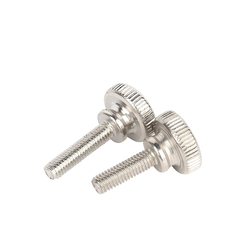 

M4 DIN464 GB834 Carbon Steel Knurl Head Hand Tighten Curtain Wall Glass Lock Thumb Screw Bolt