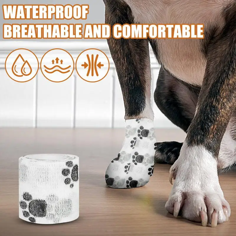 Vet Bandage Wrap Breathable Dog Bandage Shoes Vet Pet Wraps Dog Cohesive Bandage Multifunctional Pet Wound Care Bandage