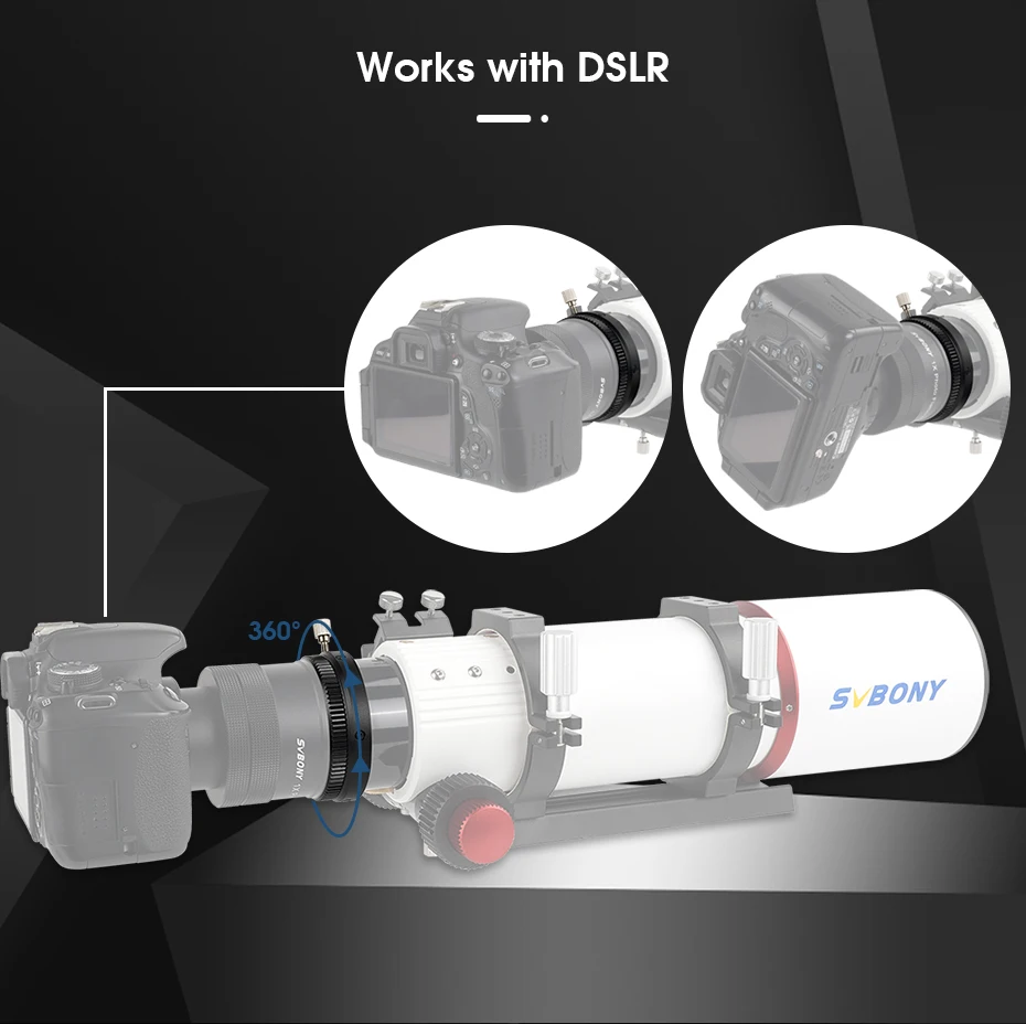 SVBONY SV210 M63 CAA 360 ° Rotator-Kamera-Winkeleinsteller für SV550 80F6, visuelle Drehung – Detail 5