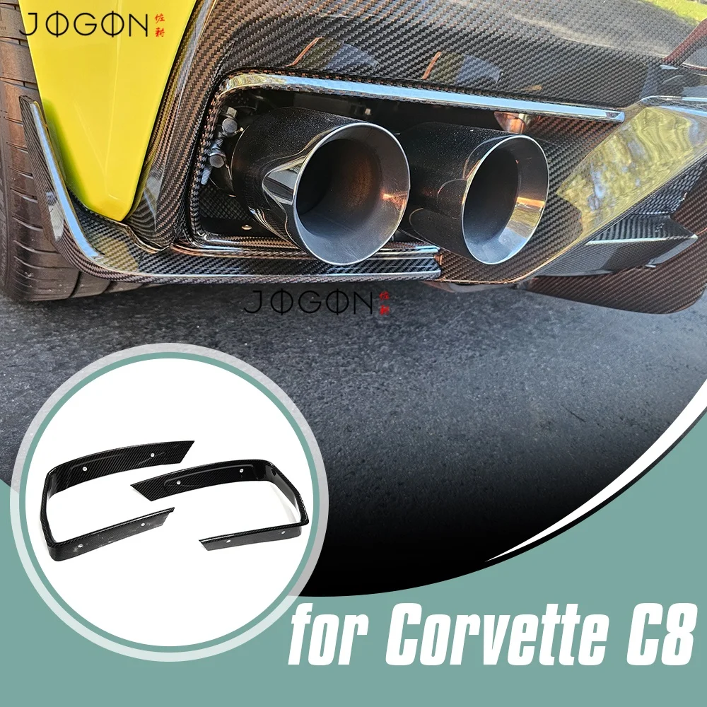 

Carbon Fiber Exterior Car Rear Exhaust Muffler End Tip End Pipe Sticker Cover Trim For Corvette C8 Z06 Z51 Coupe HTC 2020-2025