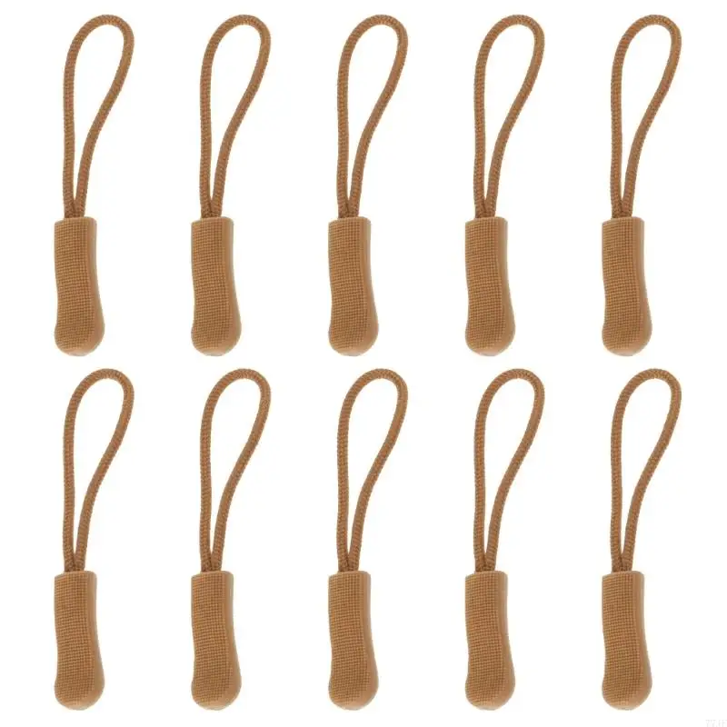 77JF 10pcs Zipper Pull Puller End Fit Rope Tag Replacement Clip Broken Buckle Fixer