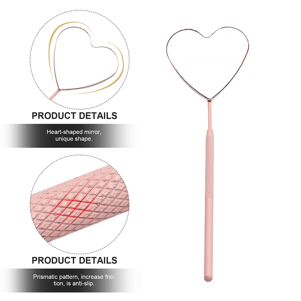 

Heart Shaped Eyelash Extension Mirror Portable Non Slip Handle Makeup Tool Eyelash Salon Tool Make Up Magnifier